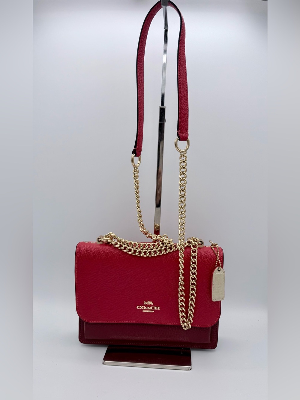 NWT Coach Klare Crossbody Bag Poppy Red Colorblock - Picture 3 of 13